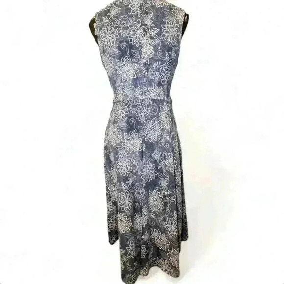 Jessica Howard Women's Petite 6 Blue Floral Fit & Flare Maxi Dress - Picture 6 of 11